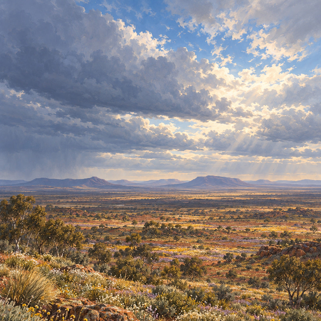Desert in Bloom — Australian Outback Wall Print