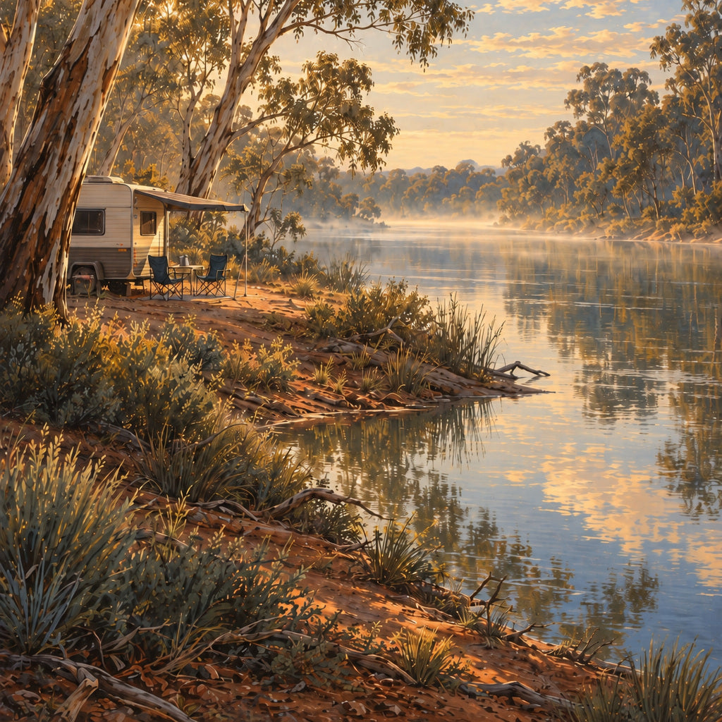 Camp Beside the Gums — Australian Camping Wall Print
