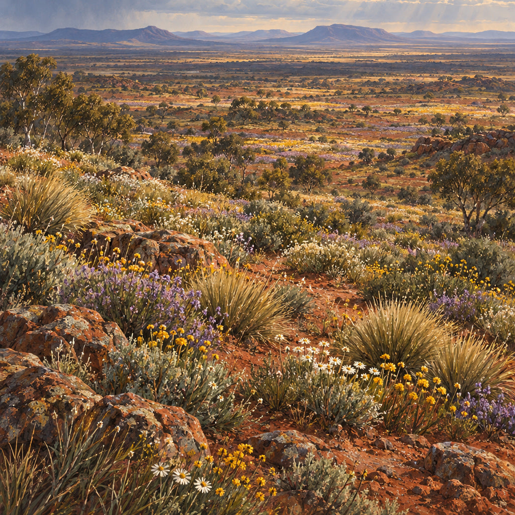 Desert in Bloom — Australian Outback Wall Print