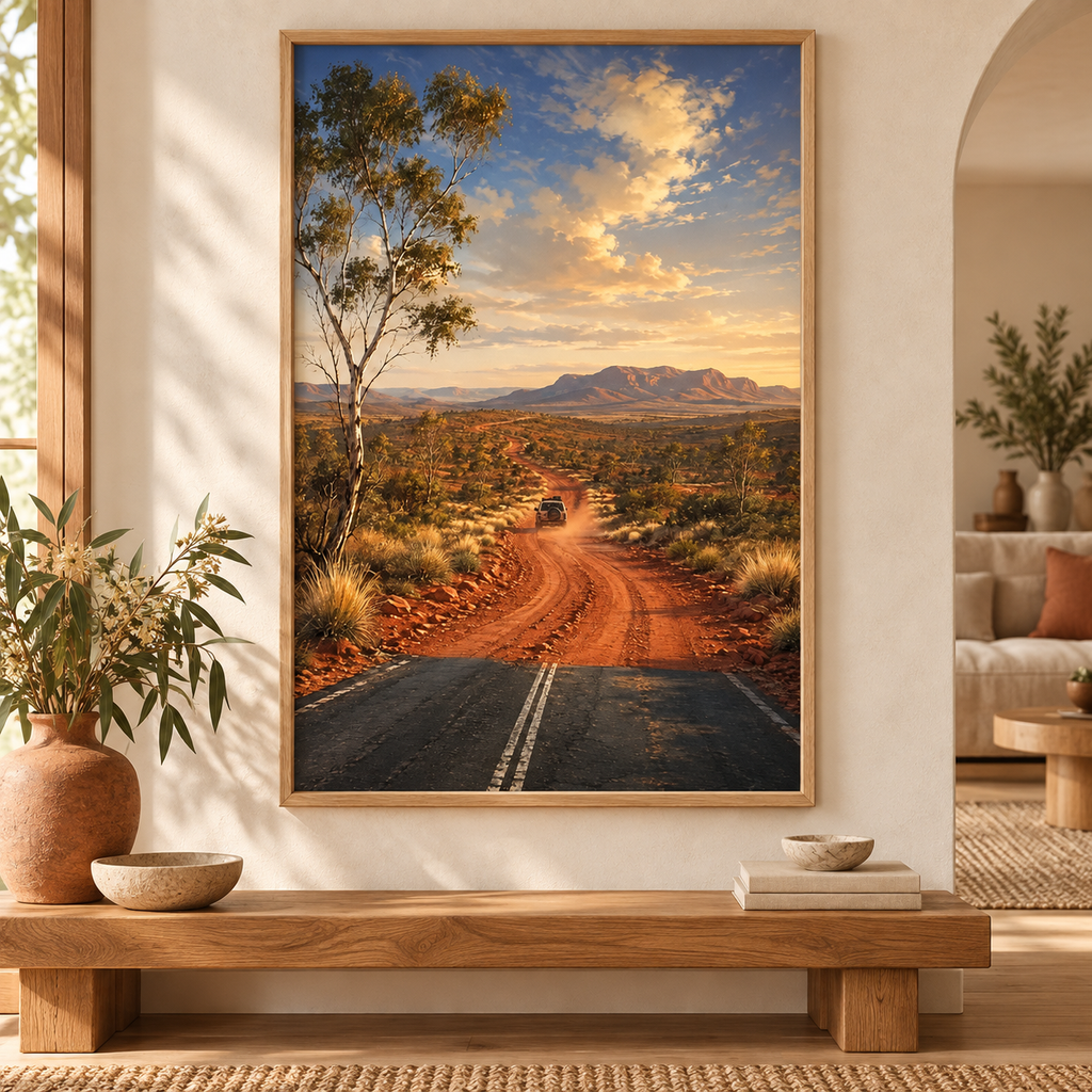 Beyond the Bitumen — Australian Outback Wall Print