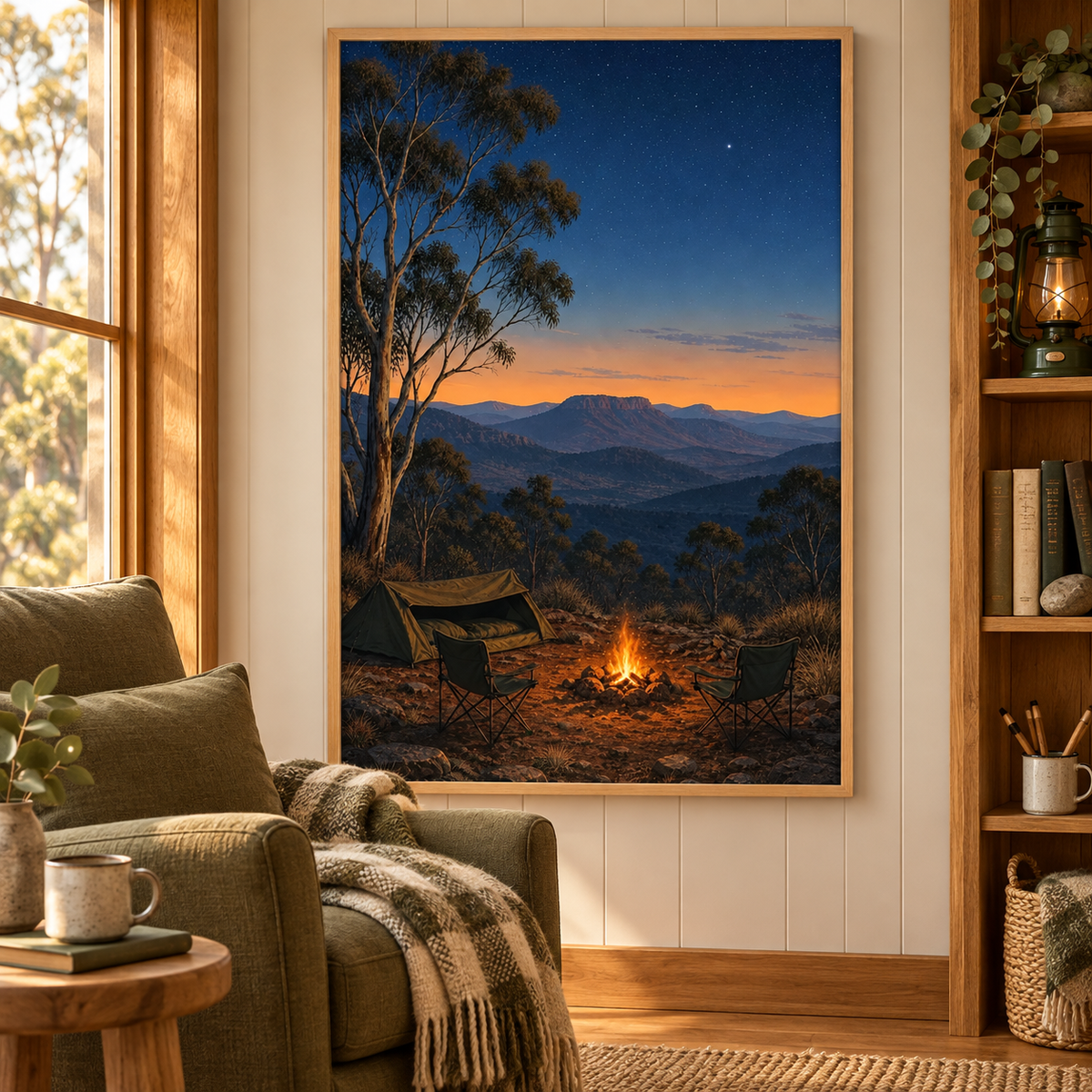 Camp by the Ranges — Australian Camping Wall Print