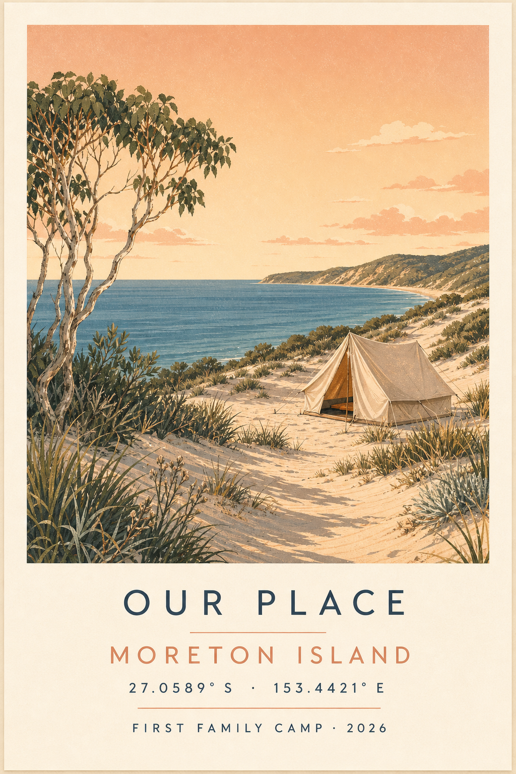 Camp Coordinates — Personalised Location Print