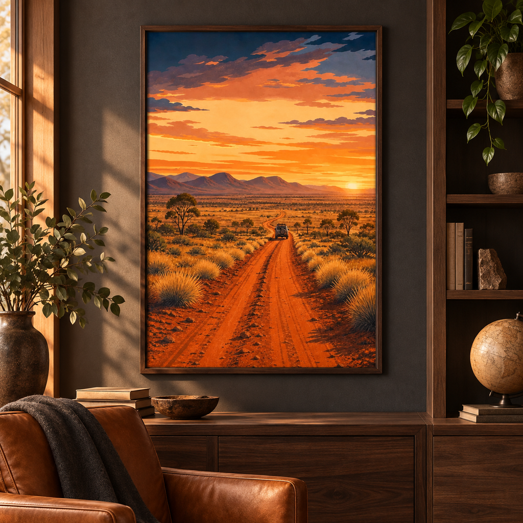 The Long Way West — Australian Road-Trip Wall Print