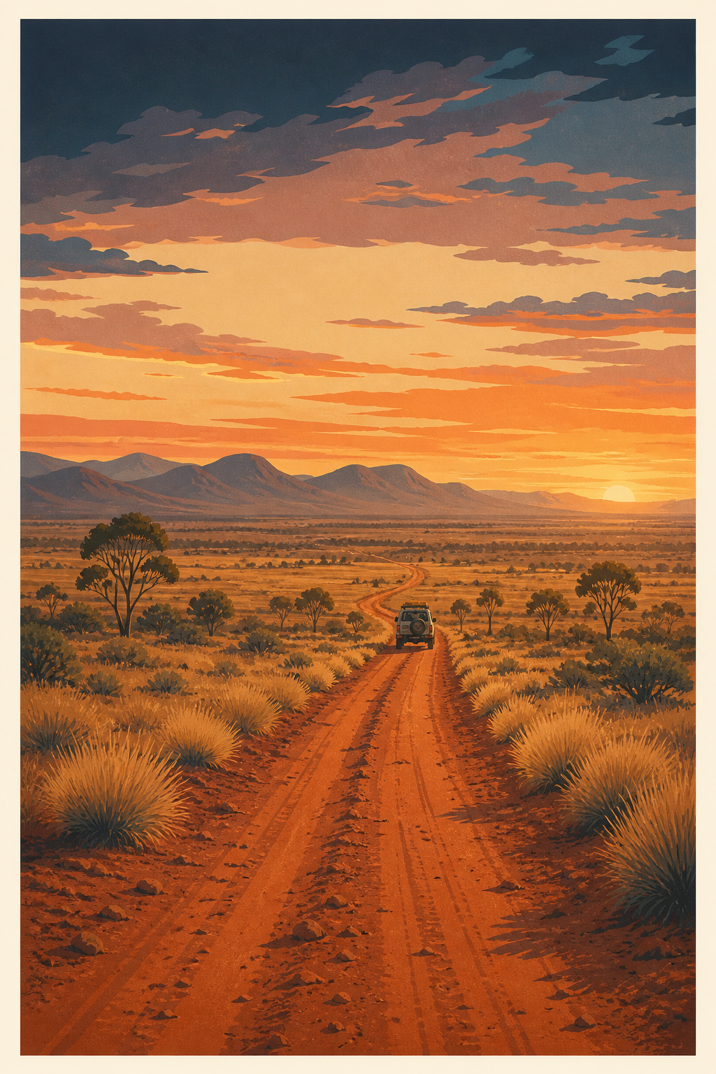 The Long Way West — Australian Road-Trip Wall Print